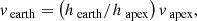 $$ \begin{aligned} v_{\text{ earth}}=\left(h_{\text{ earth}}/h_{\text{ apex}}\right) v_{\text{ apex}}, \end{aligned} $$