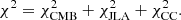 $$ \begin{aligned} \chi ^2=\chi ^{2}_{\rm CMB}+\chi ^2_{\rm JLA}+\chi ^2_{\rm CC}. \end{aligned} $$