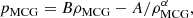 $$ \begin{aligned} p_{\rm MCG}=B\rho _{\rm MCG}-A/\rho ^{\alpha }_{\rm MCG}, \end{aligned} $$