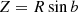 $$ \begin{aligned} Z&= R \sin b \end{aligned} $$