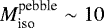 $M_{\textrm{iso}}^{\textrm{pebble}}\sim10$