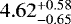 $4.62 _{ - 0.65 } ^ { &#x002B; 0.58 }$