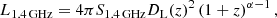 $$ \begin{aligned} L_{1.4\,\mathrm{GHz}} = 4\pi S_{1.4\,\mathrm{GHz}}D_{\rm L}(z)^2\left(1+z\right)^{\alpha -1}, \end{aligned} $$