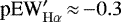 $\textrm{pEW}^{\prime}_{\mathrm{H}\alpha}\,{\approx}\,{-}0.3\,$
