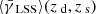 $ \langle{{\bar{\gamma}_{\text{ LSS}}}}\rangle({{z_{\text{ d}}}},{{z_{\text{ s}}}}) $