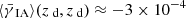 $ \langle {{\bar{\gamma}_{\text{ IA}}}}\rangle({{z_{\text{ d}}}},{{z_{\text{ d}}}}) \approx -3\times 10^{-4} $