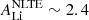 $ A_{{\rm{Li}}}^{{\rm{NLTE}}}\sim{2.4} $
