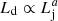 $ L_{\mathrm{d}} \propto L_{\mathrm{j}}^a $