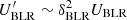 $ U^{\prime}_{\mathrm{BLR}}\sim \delta_{\mathrm{BLR}}^2 U_\mathrm{BLR} $