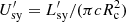 $ U^{\prime}_{\mathrm{sy}} = L^{\prime}_{\mathrm{sy}}/(\pi c R_{\mathrm{c}}^2) $