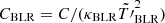 $ C_{\mathrm{BLR}} = C/(\kappa_{\mathrm{BLR}} {\tilde{T{\prime}}_{\mathrm{BLR}}}^2) $