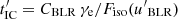 $ t^{\prime}_\mathrm{IC} = C_\mathrm{BLR} \, \gamma_\mathrm{e} /F_\mathrm{iso}({u^{\prime}}_\mathrm{BLR}) $