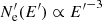 $N^{\prime}_\mathrm{e}(E^{\prime}) \propto {E^{\prime}}^{-3} $
