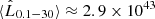 $ \langle \hat{L}_{0.1{-}30} \rangle \approx 2.9 \times 10^{43} $