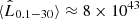 $ \langle \hat{L}_{0.1{-}30} \rangle \approx 8\times 10^{43} $