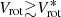 $ V_{\mathrm{rot}} {\gtrsim}V_{\mathrm{rot}}^{*} $