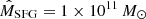$ \hat{M}_{\mathrm{SFG}}=1\times 10^{11}\,M_\odot $