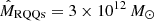 $ \hat{M}_{\mathrm{RQQs}}=3\times 10^{12}\,M_\odot $