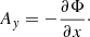 $$ \begin{aligned}&A_{ y} = -{\frac{\partial \Phi }{\partial x}}\cdot \end{aligned} $$