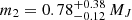 $ m_2 = 0.78^{+0.38}_{-0.12}\,M_J $