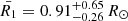 $ \bar{R_1} = 0.91^{+0.65}_{-0.26}\,R_\odot $