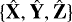 $\{\hat{\mathbf{X}},\hat{\mathbf{Y}},\hat{\mathbf{Z}}\}$