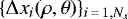 $\{\dxrt_{i} (\rho,\theta)\}_{i{\,=\,}1,N_{x}}$
