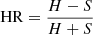 $ \mathrm{HR} = \frac{H-S}{H+S} $