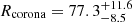 $ R_{\mathrm{corona}}=77.3^{+11.6}_{-8.5} $