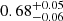 $ 0.68^{+0.05}_{-0.06} $