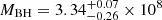 $ M_{\mathrm{BH}}=3.34^{+0.07}_{-0.26} \times 10^8 $