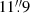 $ 11{{\overset{\prime\prime}{.}}}9 $