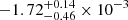 $ -1.72^{+0.14}_{-0.46}\times10^{-3} $