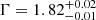 $ \Gamma=1.82^{+0.02}_{-0.01} $