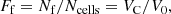 $$ \begin{aligned} F_{\rm f} = N_{\rm f}/N_{\mathrm{cells} }= V_{\rm C}/V_0, \end{aligned} $$