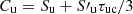 $ C_{\mathrm{u}}= S_{\mathrm{u}} + S\prime_{\mathrm{u}}\tau_{\mathrm{uc}}/3 $