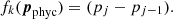 $$ \begin{aligned} f_k({\boldsymbol{p}}_{\rm phyc}) = (p_{j}-p_{j-1}). \end{aligned} $$