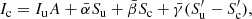 $$ \begin{aligned} I_{\rm c} = I_{\rm u}A + \bar{\alpha } S_{\rm u} + \bar{\beta } S_{\rm c} + \bar{\gamma } (S^{\prime }_{\rm u}-S^{\prime }_{\rm c}) , \end{aligned} $$