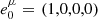 $ e_0^\mu {\mkern 1mu} = {\mkern 1mu} (1,0,0,0) $