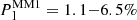 $ P\rm{_l^{MM1}}=1.1{-}6.5\% $