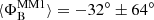 $ \langle\Phi_\mathrm{{B}}^\mathrm{{MM1}}\rangle=-32^\circ\pm 64^\circ $