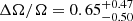 $ \Delta\Omega/\Omega = 0.65^{+0.47}_{-0.50} $