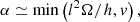 $$ \begin{aligned} \alpha \simeq \min \left(l^2\Omega /h,v\right), \end{aligned} $$