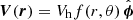 $$ \begin{aligned} {\boldsymbol{V}}({\boldsymbol{r}}) = V_\mathrm{h} f(r,\theta ) \, \hat{{\boldsymbol{\phi }}}\, \end{aligned} $$