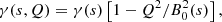 $$ \begin{aligned} \gamma ({s},Q) = \gamma ({s})\left[ 1- Q^2/B_0^2({s})\right], \end{aligned} $$