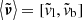 $ \big\langle \tilde{\boldsymbol{\nu}} \big \rangle = [\tilde{\mathit{v}}_{\mathrm{l}},\tilde{\mathit{v}}_{\mathrm{b}}] $