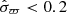 $ \hat{\sigma}_\varpi < 0.2 $