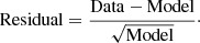 $$ \begin{aligned} \mathrm{Residual} = \frac{\mathrm{Data}-\mathrm{Model}}{\sqrt{\mathrm{Model}}}\cdot \end{aligned} $$