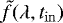$ \tilde{f}(\lambda, t_{\mathrm{in}})$