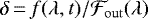 $\delta \,{=}\, f(\lambda, t)/\mathcal{F}_{\mathrm{out}}(\lambda)$